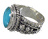 Turquoise Southwestern Silver Ring Size 5-1/4 QX83751
